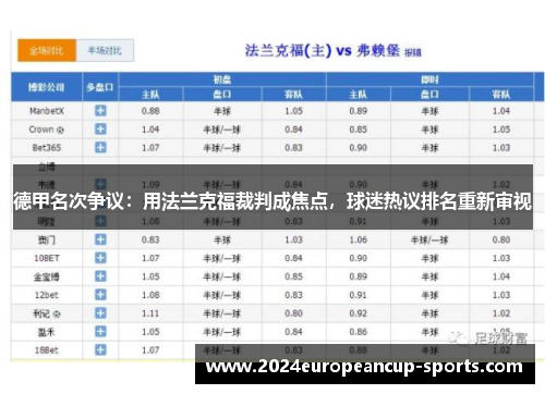 德甲名次争议：用法兰克福裁判成焦点，球迷热议排名重新审视